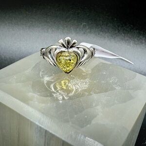 Citrine Amber 925 ring